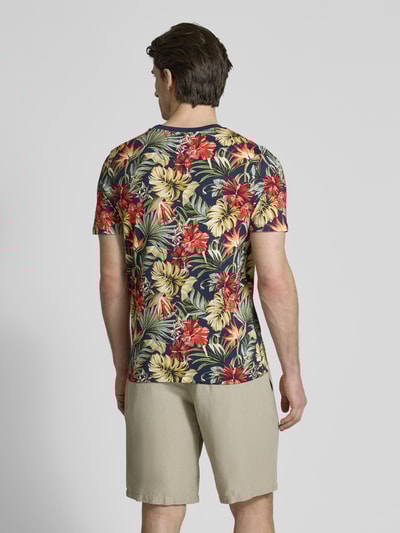 MCNEAL T-Shirt im Allover-Look mit Rundhalsausschnitt Dunkelblau 5