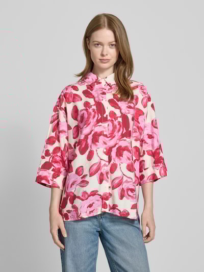 MSCH Copenhagen Regular Fit Bluse mit 3/4-Arm Modell 'Edrina' Pink 4