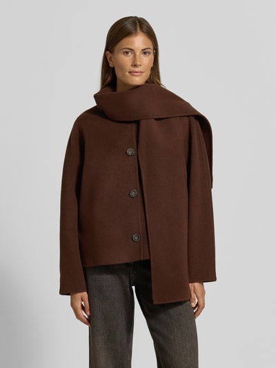 Luisa Cerano Regular Fit Jacke aus Schurwoll-Mix mit Kaschmir-Anteil Dunkelbraun 4