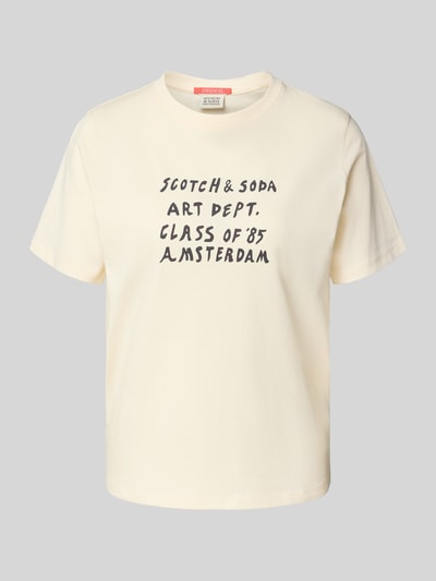 Scotch & Soda Regular Fit T-Shirt aus reiner Bio-Baumwolle mit Logo-Print Ecru 2