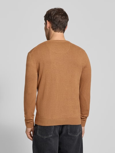 Tom Tailor Regular Fit Strickpullover aus reiner Baumwolle Hellbraun 5
