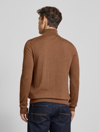 JOOP! Collection Rollkragenpullover aus reiner Schurwolle mit Teilungsnähten Mittelbraun 5