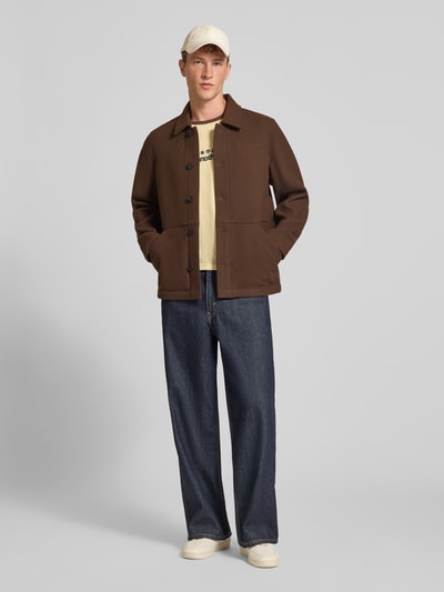 Marc O'Polo DENIM Regular Fit Blouson aus Woll-Mix Schoko 1