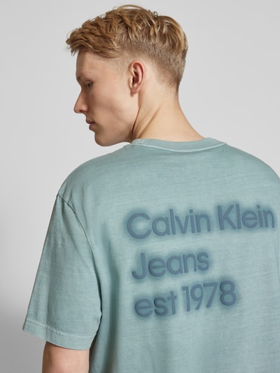 Calvin Klein Jeans T-Shirt mit Label-Detail Rauchblau 3