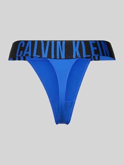 Calvin Klein Underwear Stringi z detalem z logo model ‘INTENSE POWER MICRO HIGH’ Królewski niebieski 3