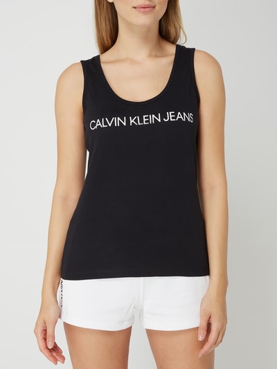 Calvin Klein Jeans Top z nadrukiem z logo  Czarny 4