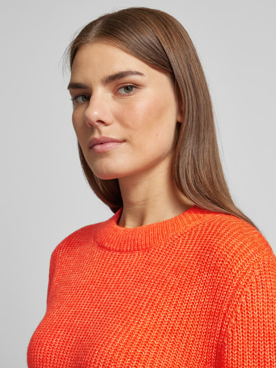 s.Oliver RED LABEL Regular fit gebreide pullover met ribboorden Oranje - 3