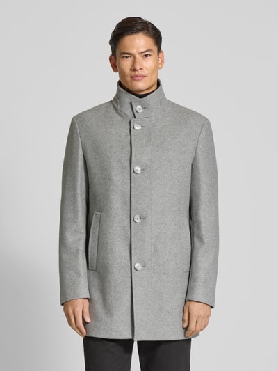 Strellson Regular fit lange jas met opstaande kraag, model 'Finchley' Zilver - 4