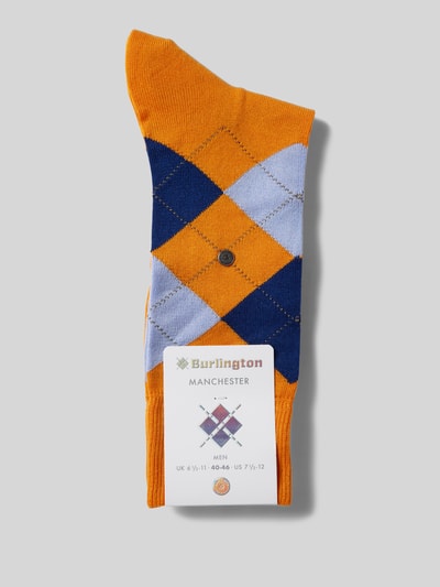 Burlington Socken mit Allover-Muster Modell 'MANCHESTER' Orange 3