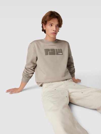 G-Star Raw Sweatshirt mit Label-Stitching Modell 'RAW.' Beige 3