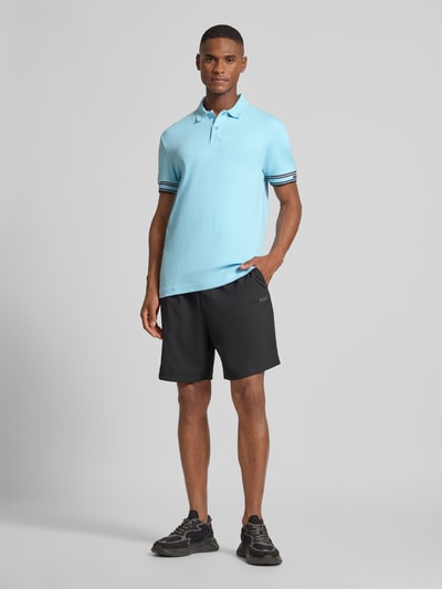 BOSS Green Slim Fit Poloshirt aus reiner Baumwolle Hellblau 1