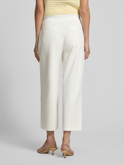 Milano Italy Straight fit stoffen broek van viscosemix Offwhite - 5