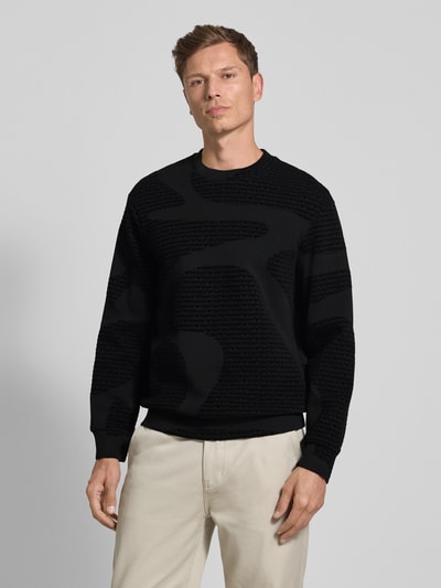 Emporio Armani Sweatshirt mit Strukturmuster Black 4