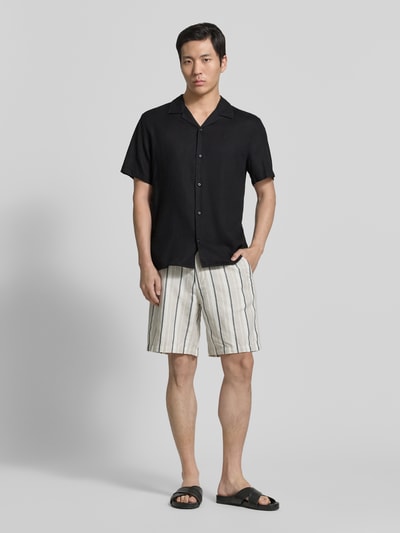 CK Calvin Klein Regular Fit Freizeithemd aus Leinen-Lyocell-Mix Black 1