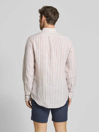Polo Ralph Lauren Custom Fit Leinenhemd mit Button-Down-Kragen Beige 5