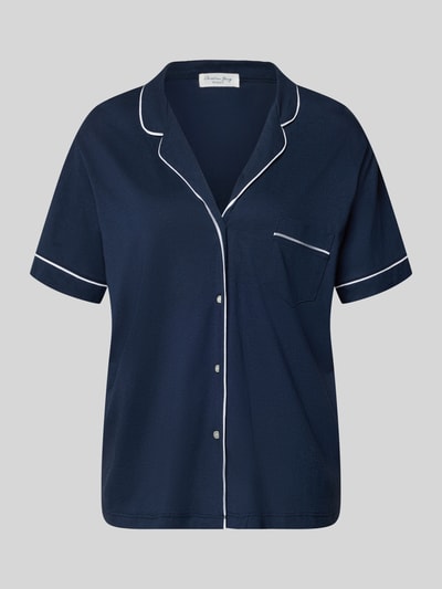 Christian Berg Woman Pyjama-Oberteil mit Reverskragen und Brusttasche Dunkelblau 1