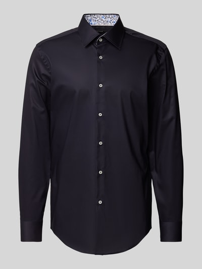 BOSS Slim Fit Business-Hemd mit Kentkragen Modell 'Hank' Marine 2