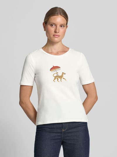 MORE & MORE T-Shirt mit Motiv-Print und Rundhalsausschnitt Offwhite 4