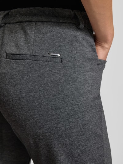 Brax Hose mit elastischem Bund und Bügelfalten Modell 'MARON' Dunkelgrau Melange 3