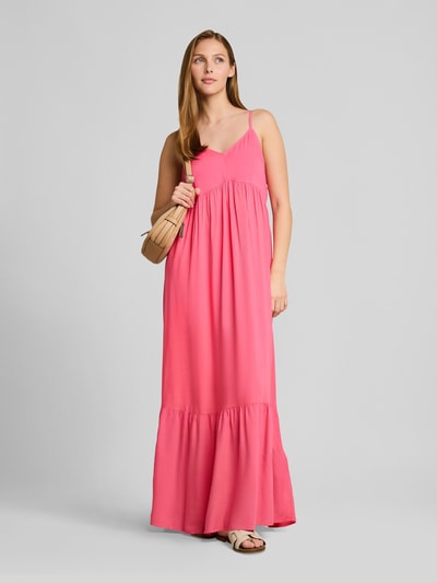 Tom Tailor Denim Freizeitkleid aus reiner Viskose mit Spaghettiträgern Rosa 1