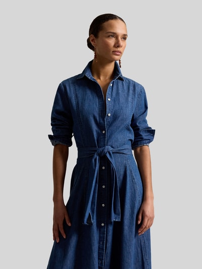 Polo Ralph Lauren Tailliertes Freizeitkleid in Denim-Optik Jeansblau 1