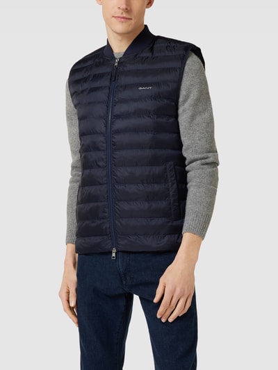 Gant Steppweste mit Logo-Print Modell 'Gillet' Marine 4