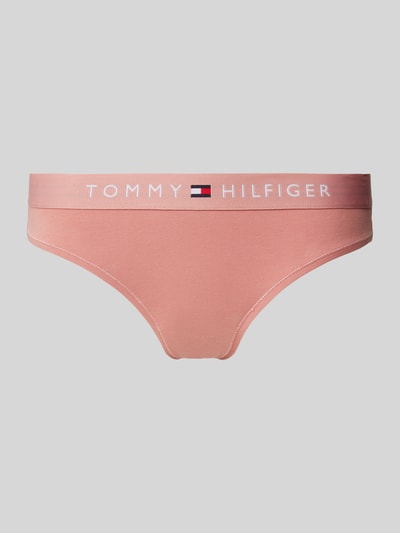 TOMMY HILFIGER Stringi z elastycznym pasem i detalem z logo Brudnoróżowy 1