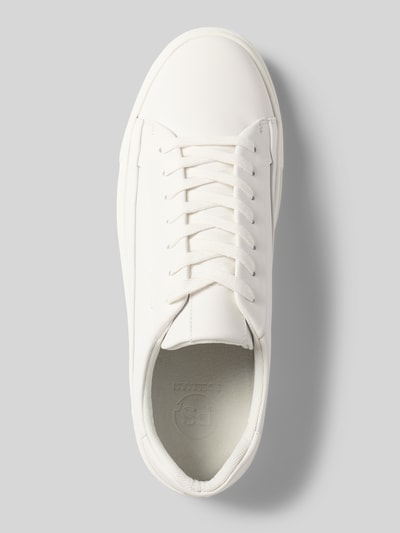 Produktfoto, Sneaker aus echtem Leder mit Logo-Detail Modell 'Cupsole' von PS Poelman in Weiß, abgerundete Passform, 3 cm Absatzhöhe, 7 cm Schafthöhe, 9 cm Schaftweite, glatte Textur