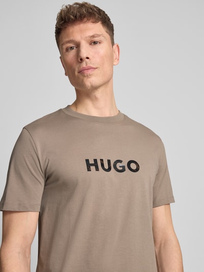 HUGO Regular Fit T-Shirt aus reiner Baumwolle Modell 'DUMEO' Hellbraun 3