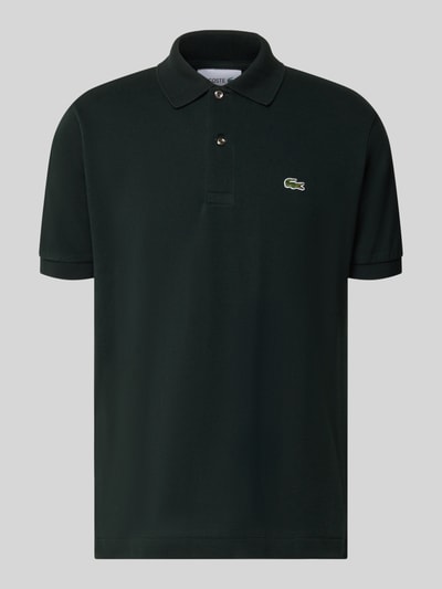 Productfoto, zwart regular fit poloshirt uit zuivere katoen van Lacoste, eenvoudig design met gladde textuur