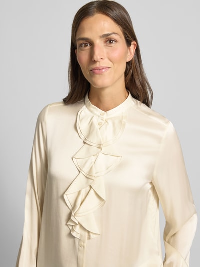 Milano Italy Regular fit blouse met ruches Offwhite - 3