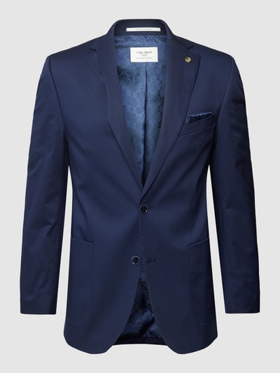 Carl Gross Slim fit 2-knoops colbert met reverskraag, model 'Sander' Marineblauw - 2