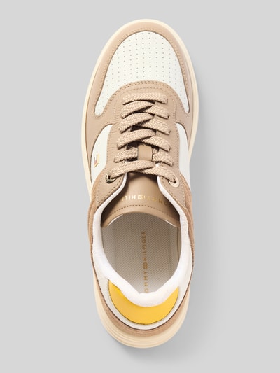 Tommy Hilfiger Low Top Sneaker mit echtem Lederbesatz Taupe 3