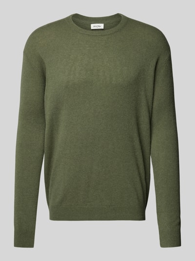 American Vintage Sweter z dzianiny z prążkowanymi wykończeniami model ‘RAXOW’ Trzcinowy 2