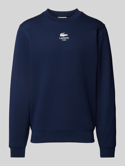 Lacoste Classic fit sweatshirt met logoprint, model 'HERITAGE' Donkerblauw - 2