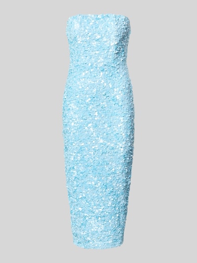 Produktfoto, Midikleid im Off-Shoulder-Look mit Pailletten von Little Mistress, niebieski, cekiny, podkreślająca figurę, rozporek, długość tyłu w rozmiarze 36: 120 cm