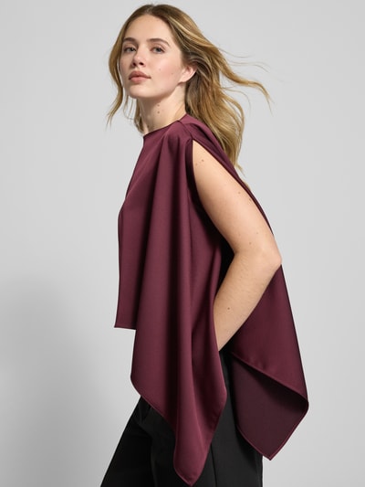 Swing Stola van satijn met losse pasvorm Donkerrood - 3