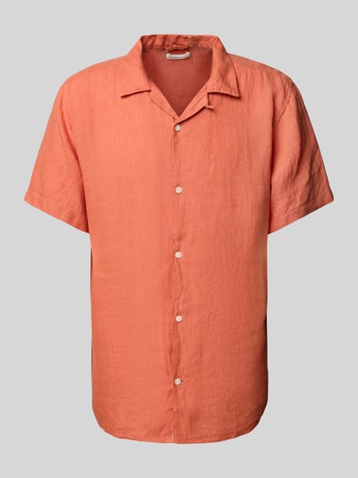 Knowledge Cotton Apparel Vrijetijdsoverhemd met knoopsluiting Terracotta - 2