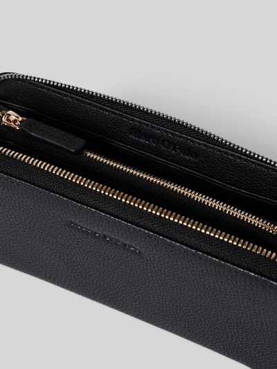 Marc O'Polo Portemonnaie aus natürlichem Rindleder mit golden glänzendem Metall-Zipper Black 2