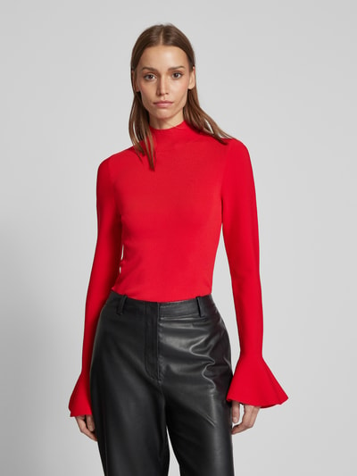 Ted Baker Gebreide pullover met geribde opstaande kraag, model 'LAYNHA' Rood - 4