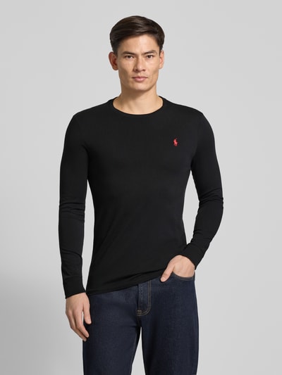 Polo Ralph Lauren Custom slim fit shirt met lange mouwen met labelstitching Zwart - 4