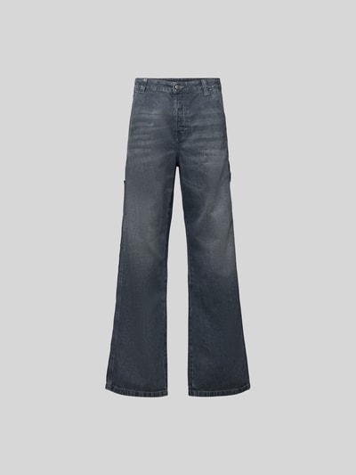 Produktfoto, Wide Fit Jeans mit Eingrifftaschen von Diesel in dunkelblauer Baumwolle, sichtbare Gesäßtaschen, Knopf- und Reißverschluss.