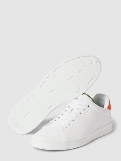 Tommy Hilfiger Sneaker van leer met contrastgarnering Wit - 4