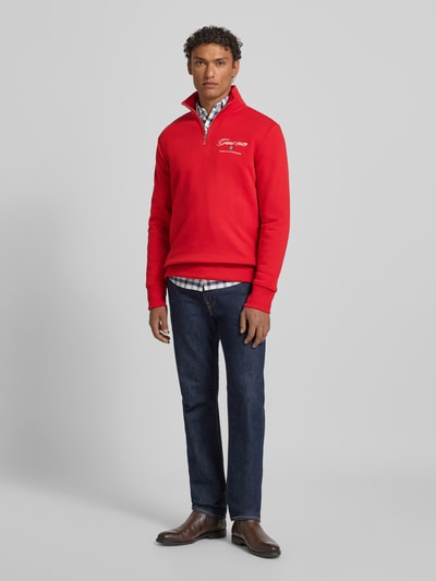 GANT Sweatshirt mit Stehkragen und Reißverschluss Rot 1