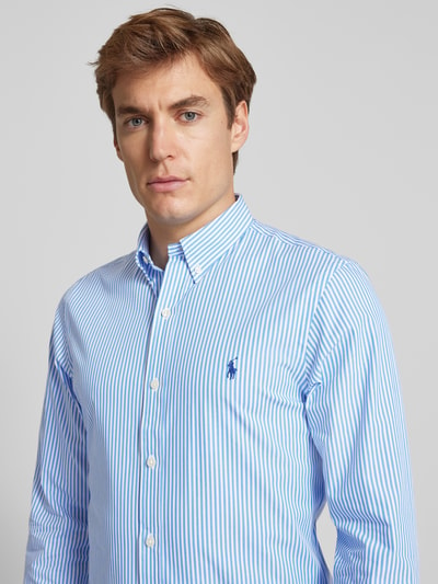 Polo Ralph Lauren Slim Fit Freizeithemd mit Label-Stitching Hellblau 3