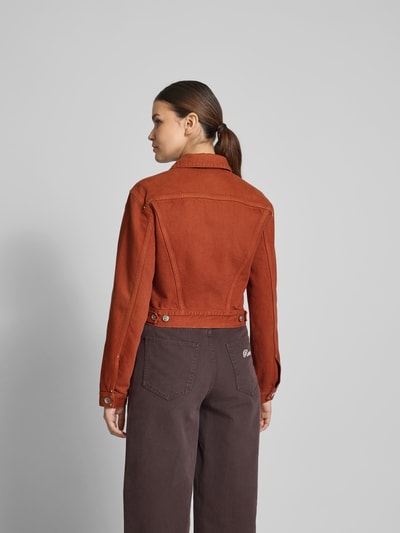 Rabanne Cropped Jacke mit Knopfleiste Mittelbraun 5