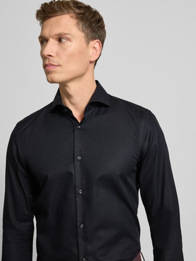 BOSS Koszula biznesowa o kroju slim fit z bardzo długim rękawem model ‘HANK’ Czarny 3