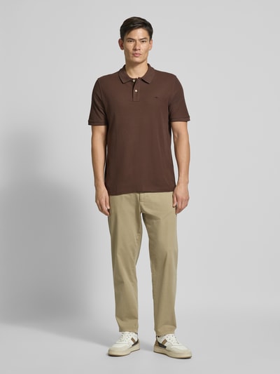 Fynch-Hatton Regular fit poloshirt met logostitching Middenbruin - 1