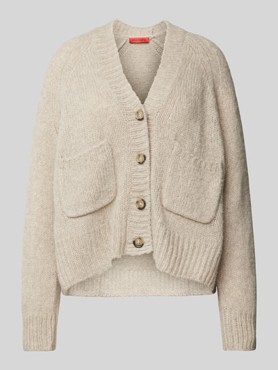 MAX&Co. Strickjacke mit V-Ausschnitt Modell 'LIGNANO' Sand 1