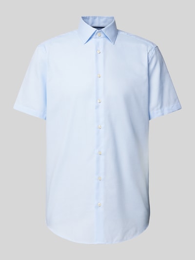 Christian Berg Men Koszula biznesowa o kroju regular fit z delikatnie fakturowanym wzorem Błękitny 2
